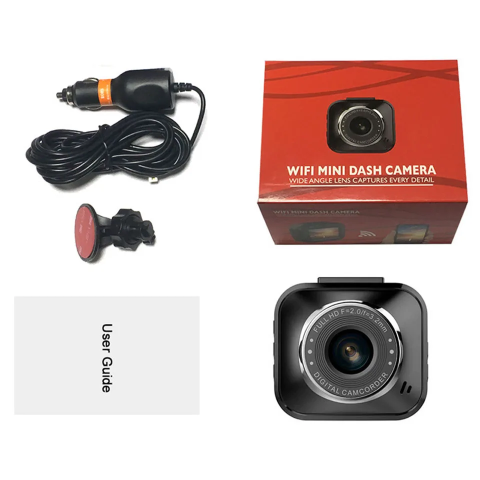 Видеорегистратор " ips Full HD1080P WiFi Автомобильный видеорегистратор DashCam широкоугольная Автомобильная камера для вождения автомобиля регистратор ночного видения g-сенсор - Название цвета: Черный