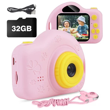 

Digital Camera Child Camera Toy 2.0Inch Mini Camera Multi Clock Frame Background Children Camera Built-in Game Mini Video Camera