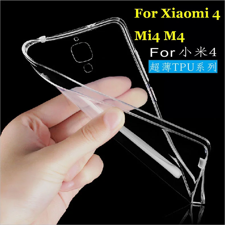 GREAT PRICE Case For XiaoMI 4 Mi4 M4 Luxury Thin Soft TPU Gel slim Transparent crystal protector skin back cover Hot sale |