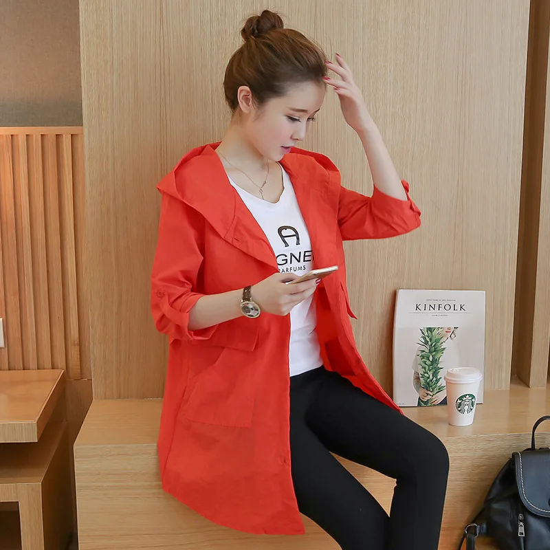 

2019 Spring Clothing New Style Large Size Korean-style Sunscreen Coat Mid-length Women's
