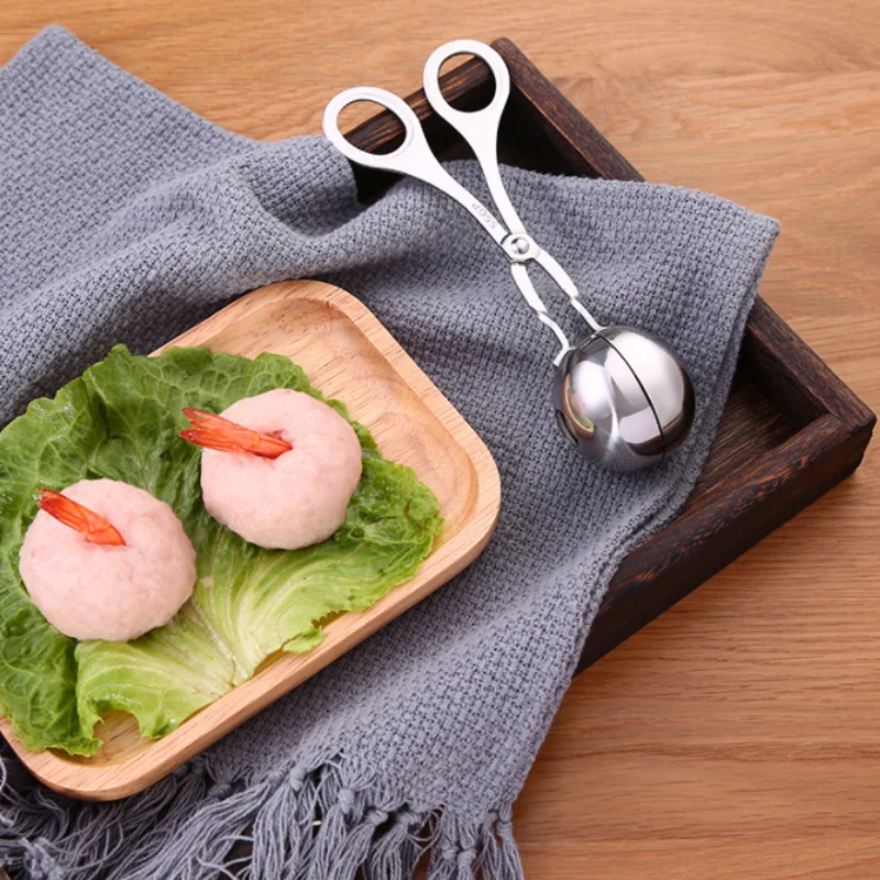 Kitchen Meatball Maker Stainless Steel Ball Making Mold Tool Clip Fish Rice Convenient