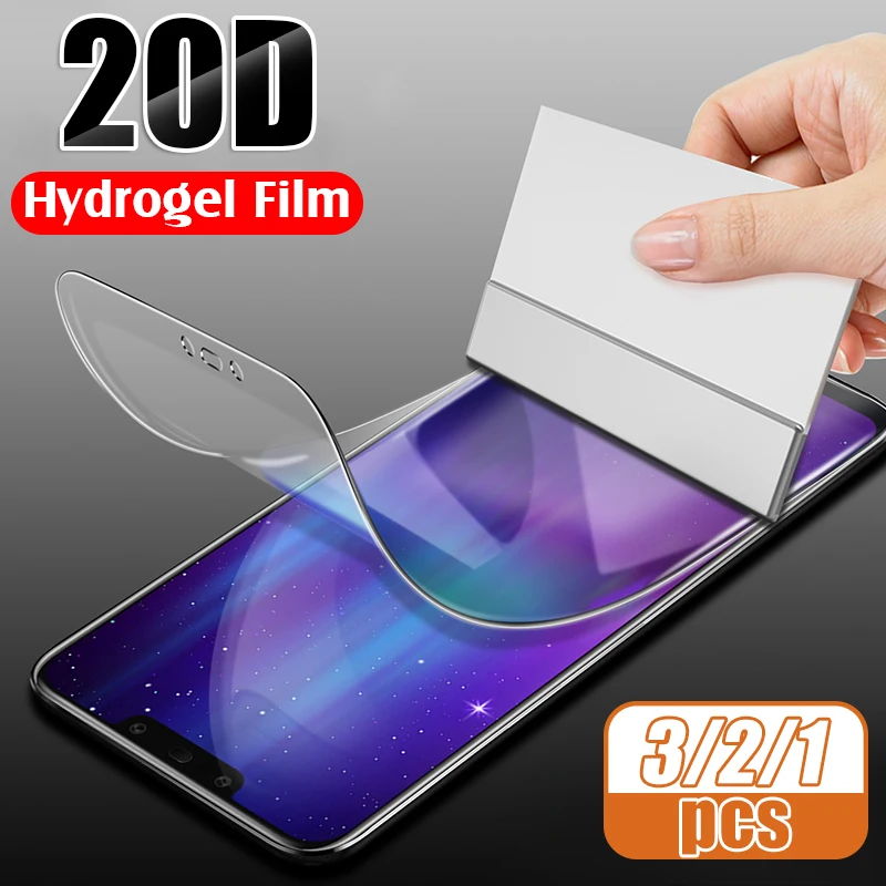 3 2 1 шт 20D полное покрытие Гидрогелевая пленка для iPhone 6 6s 7 8 Plus Защита экрана для iPhone X XR XS MAX защитная пленка не стекло