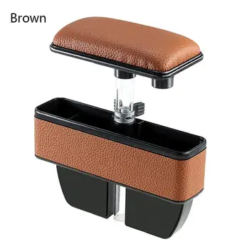 

Car Armrest Pad Adjustable Leather Seat Organizers Universal Box Storage for Cars Driving Arm Rest Support