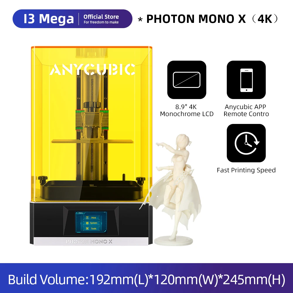 Anycubic 3D принтер Photon mono X 8 9 дюйма 4K Монохромный ЖК экран быстрая печать APP пульт