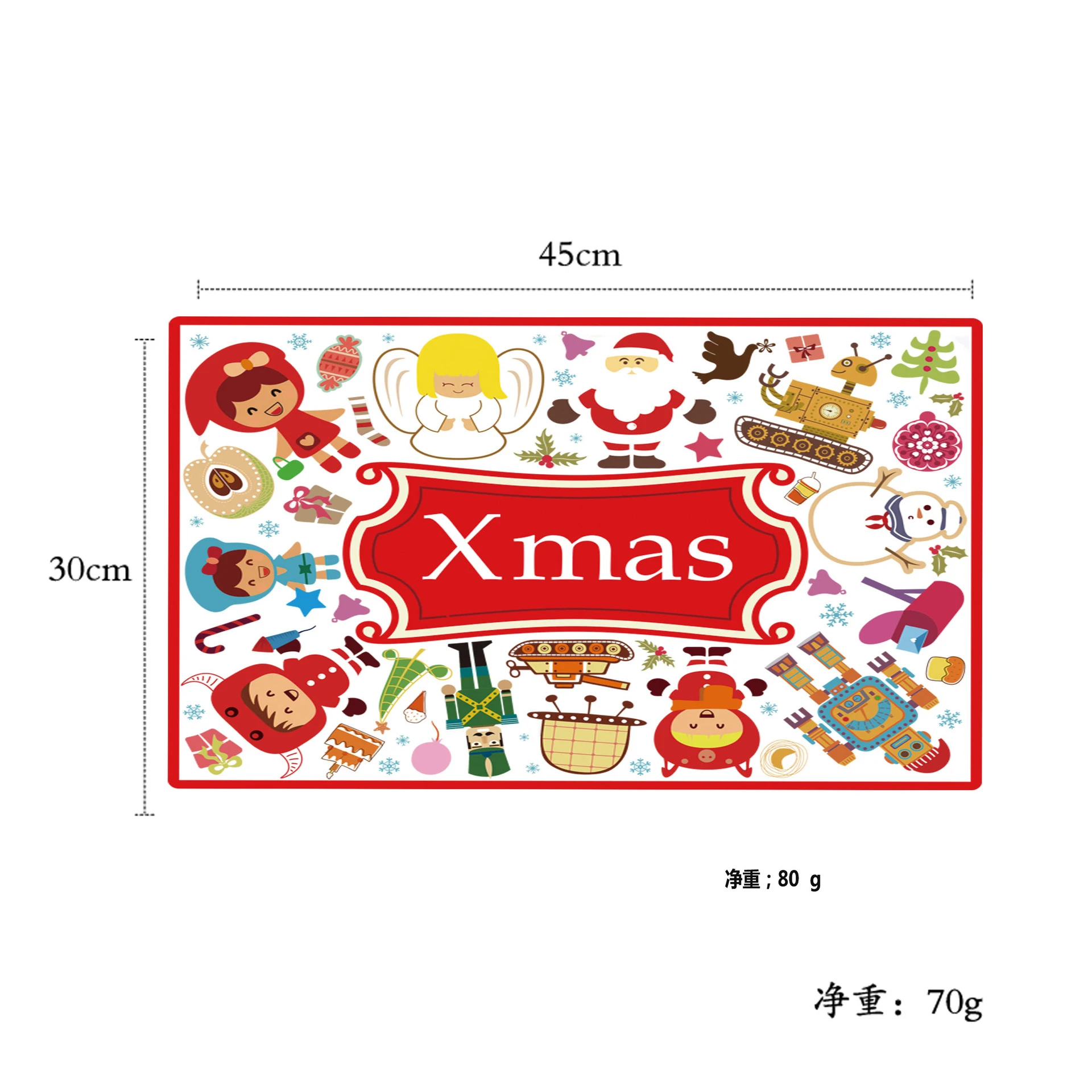 Christmas Style Table Napkin Dining Table Placemat Kitchen Tool Tableware Pad Coaster Coffee Tea party decorations Rectangular