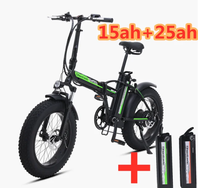 Электрический велосипед, 20 дюймов, складной электрический велосипед, 500 Вт, 48 В, батарея для горного велосипеда, электровелосипед, Электрический Снежный велосипед, электровелосипед - Цвет: 15ah 25ah 2 battery