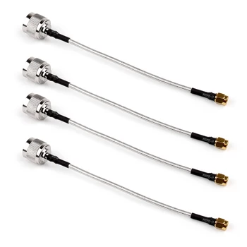 

Artudatech 4Pcs N-Type Male Plug to SMA Male Plug Pigtail Semi-Flexible Cable RG402 15cm Connector Parts