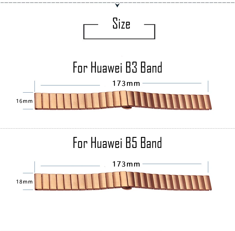 Ремешок для часов 16 мм, 18 мм, для huawei B5, B3, браслет, ремешок из нержавеющей стали, сменный, мужской, женский, B3, B5, браслет, аксессуары