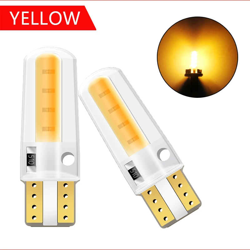 10X T10 силиконовая оболочка COB Led Автомобильная Лампа W5W 192 168 силикагель авто лампы указателя поворота разрешение на парковку пластины лампы 12 В автомобиль Стайлинг