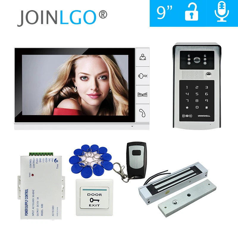 Видеодомофон с ЖК-экраном 9 дюймов комплект внутренней связи для улицы RFID код