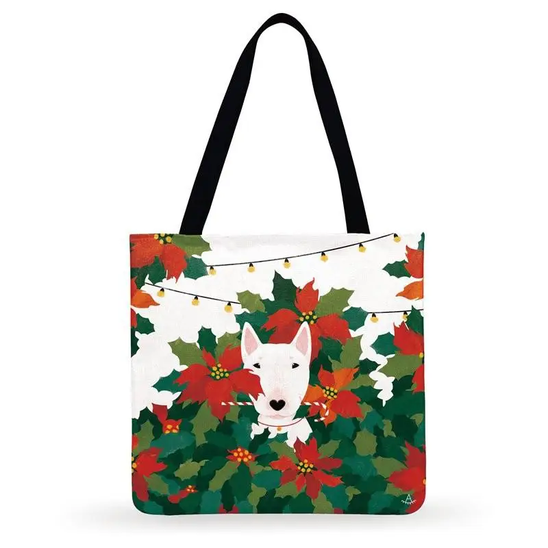 shoulder bag Ladies Shoulder Bag Pet Dog Art Print Tote Bag For Women Casual Tote Bags Bull Terrier Painting Shopping Bag Outdoor Beach Bags crossbody purse Totes