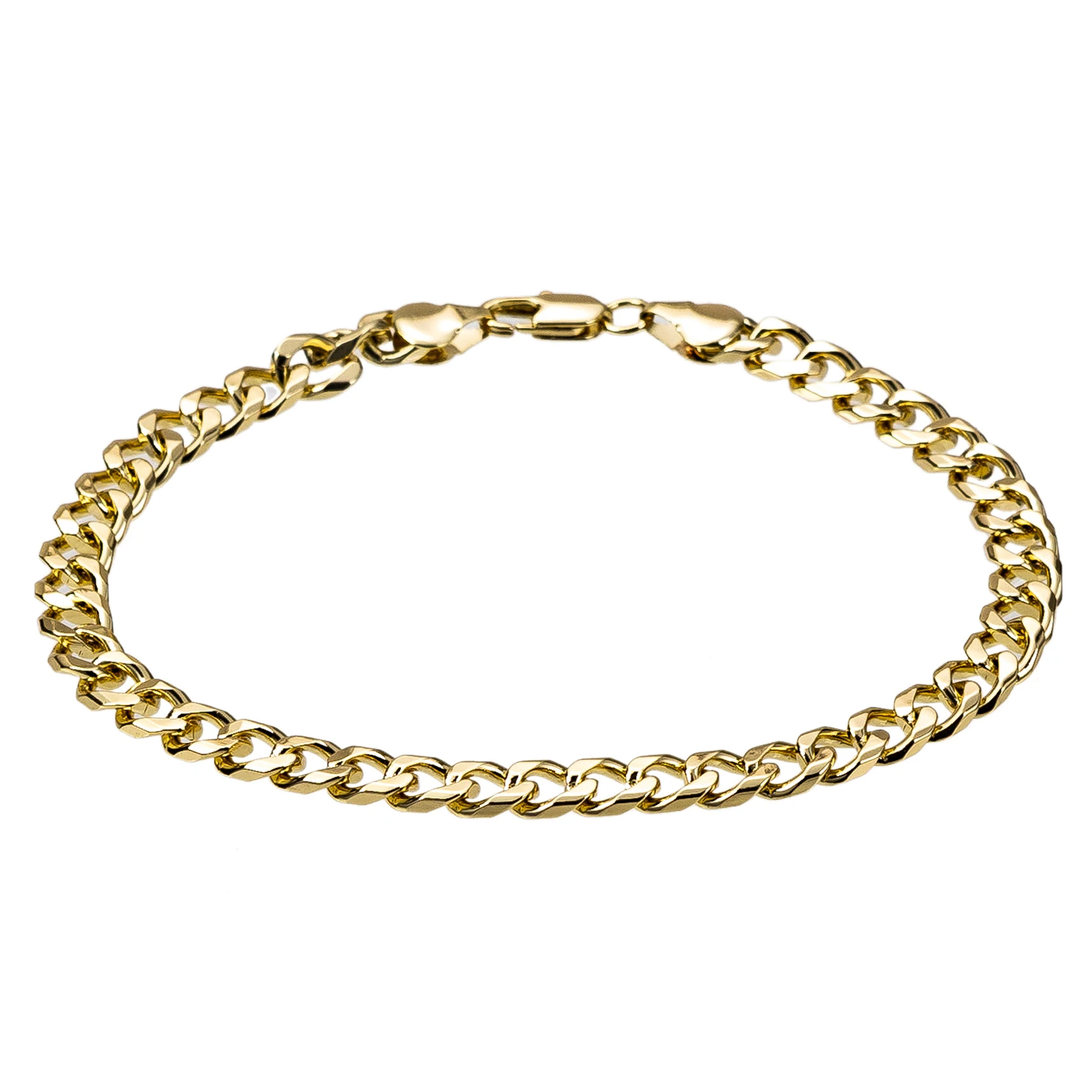 Gold Color 7mm Cuban Link Flat Chain 