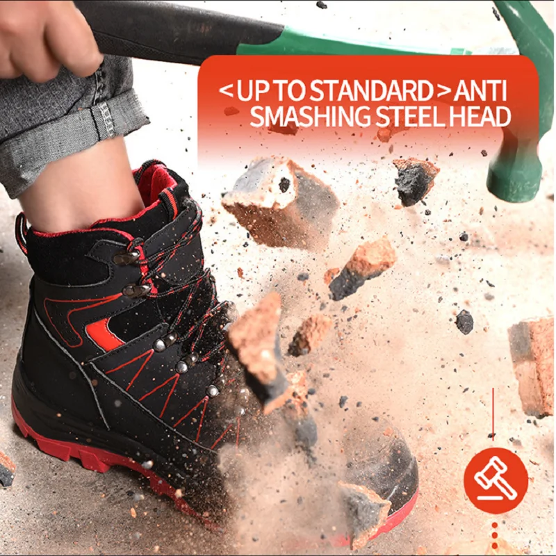 Winter Safety Shoes Men Work Shoes Steel Toe Air Safety Boots PunctureProof Work Sneakers Breathable Shoes Zapatos De Seguridad
