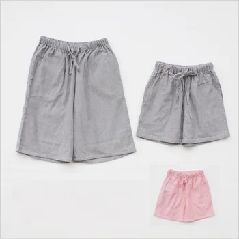 

2020 Summer Couples 100%cotton sleep bottoms Male beatch shorts Board Shorts Men Casual Stripe pajama half pants Swimming Shorts