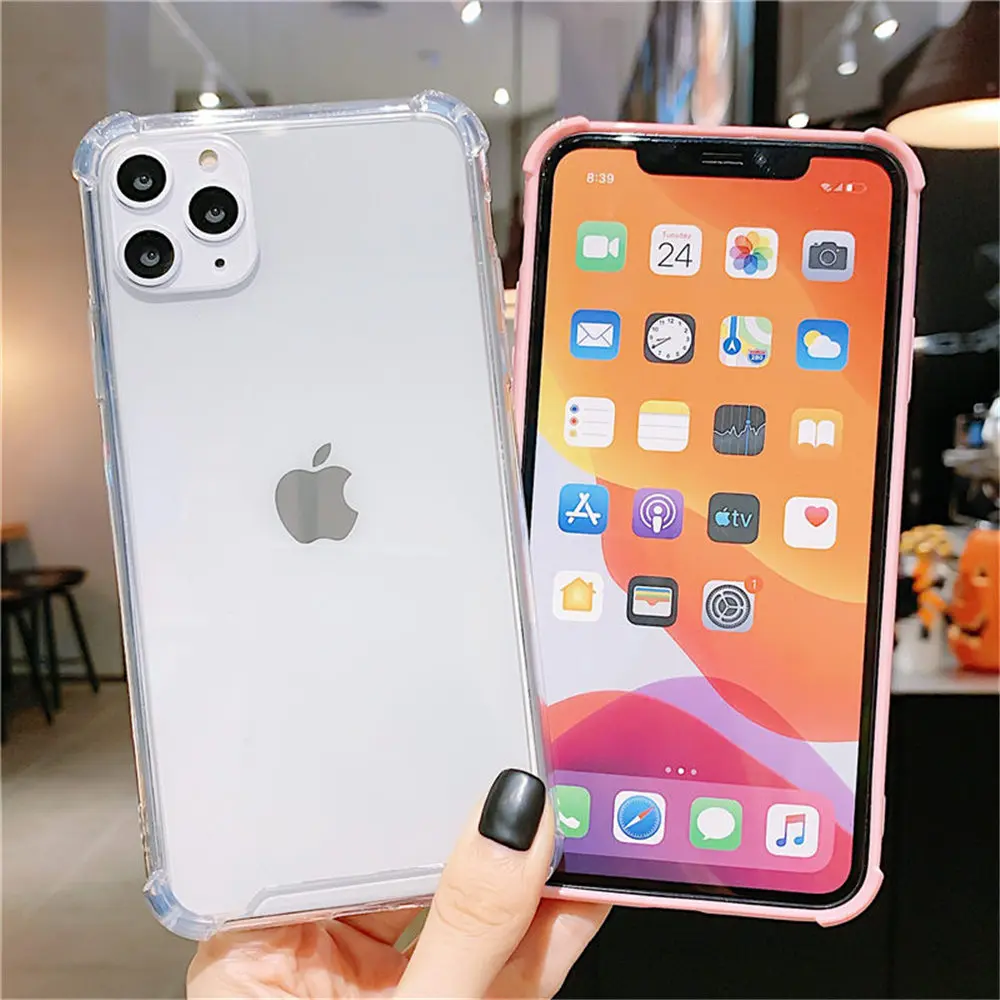 Lovebay прозрачный противоударный чехол для iPhone 11 Pro X XR XS Max 7 8 Plus, яркий однотонный чехол для телефона s, твердая акриловая задняя крышка