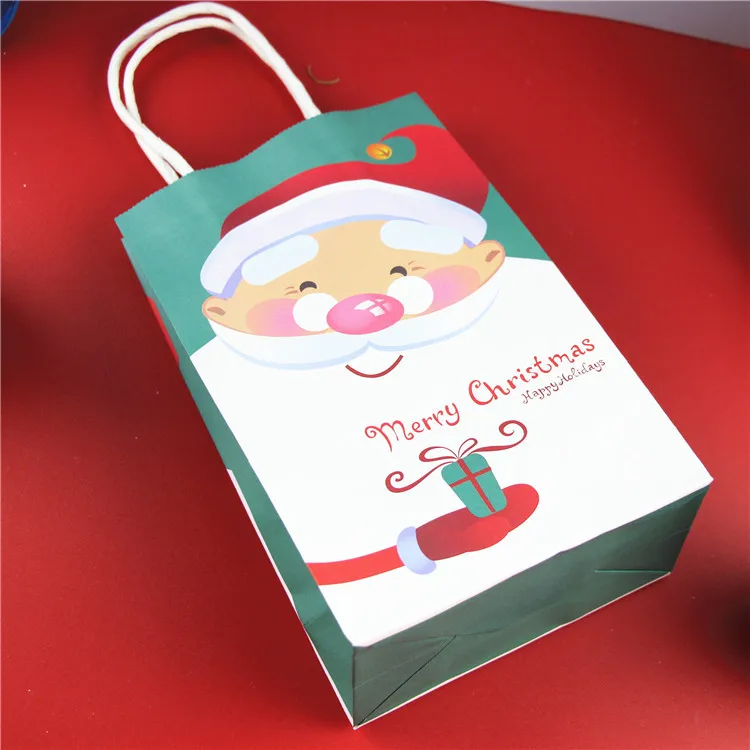 LBSISI Life 5 шт. рождественские бумажные пакеты с ручками подарочные пакеты для печенья, еды, конфет, упаковки, украшения, вечерние подарочные пакеты - Цвет: As Picture