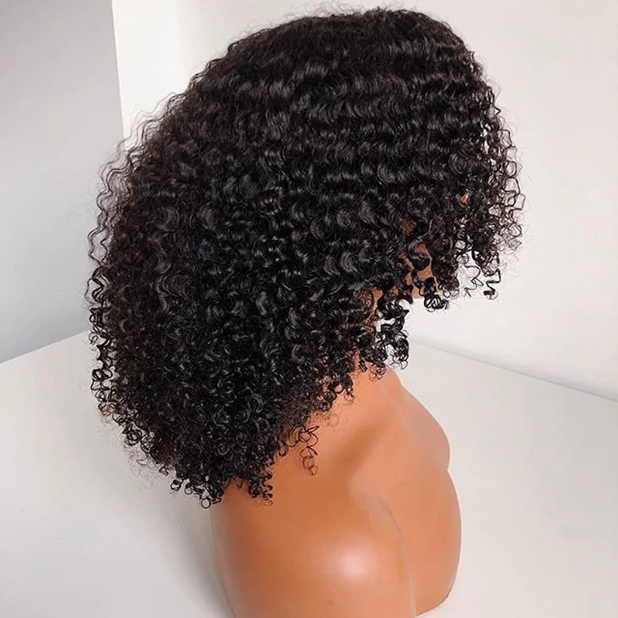 Full Ombre Color 13x6 Curly Human Hair Wig  99j Red Short Bob Lace Front Human Hair Wigs for Black Women Brazilian Remy Wig