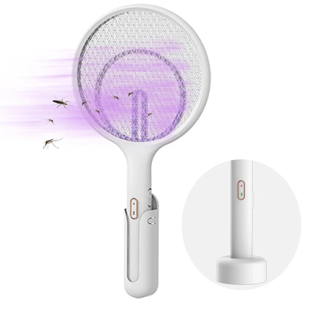 

Electric Fly Swatter Rechargeable Bug Zapper Tennis Racket Handheld Bug Zapper for Indoor and Outdoor Pest Control