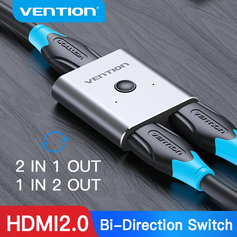 Фото Vention HDMI коммутатор 2,0 4K Bi-Direction 2 в 1 выход HDMI 2,0 адаптер для PS4/5 TV Box switch hdmi 1x 2/2x1 HDMI сплиттер 2,0 №1