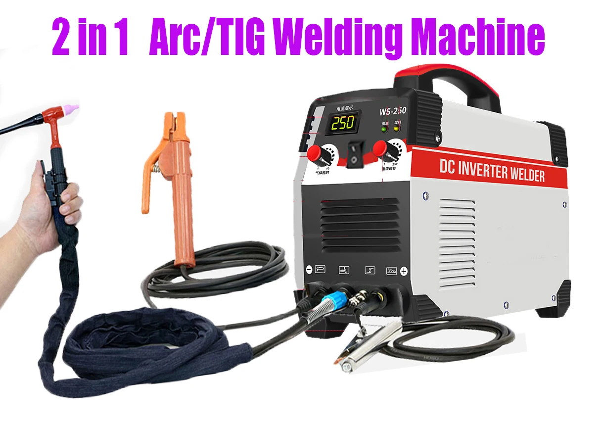 Сварочный аппарат Tig 250A Arc TIG 2 в 1 с аргоновым управлением, сварочный аппарат из нержавеющей стали и углеродистой стали, технология IGBT