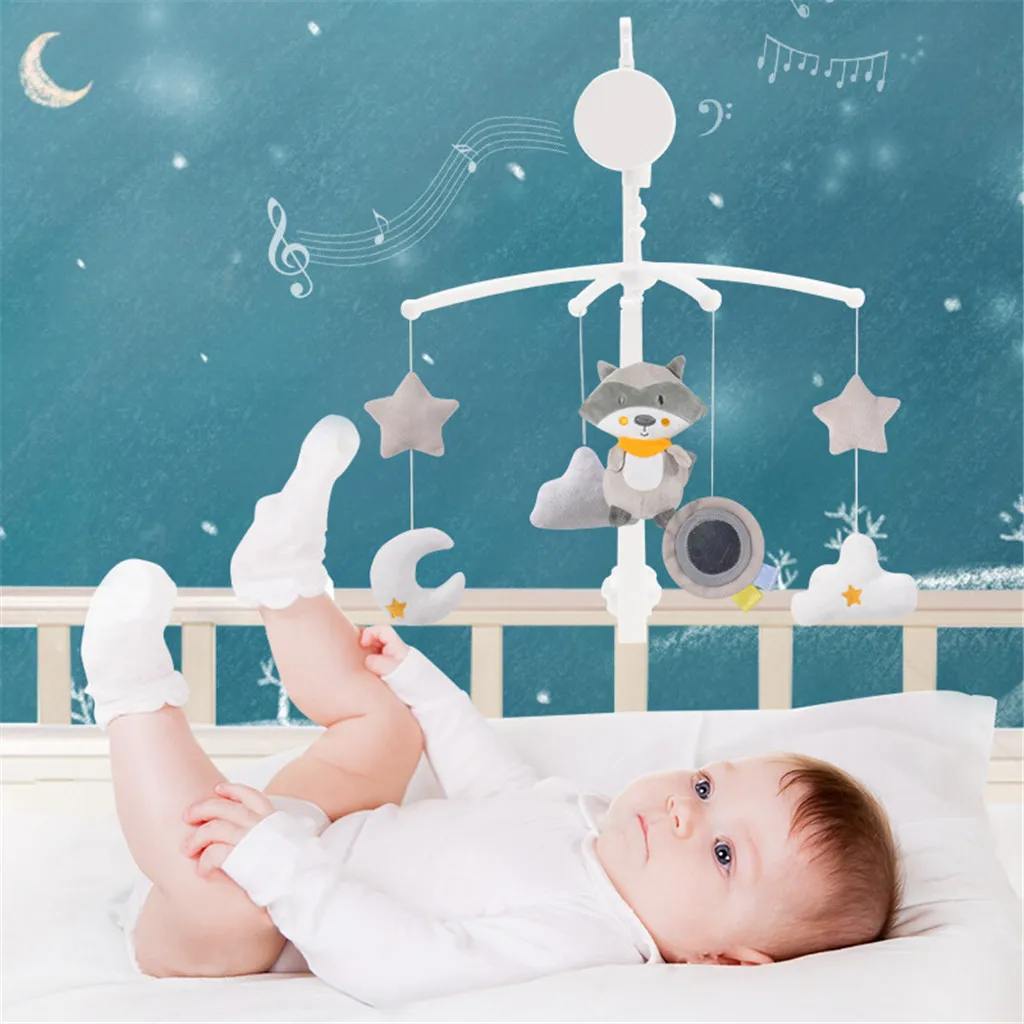 Mobile Musical Cradle Newborn Bed Bell Baby Rattle 360 ° Rotatable Crib Holder Toy Hanging Decoration For 0-12 | Дом и сад