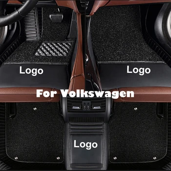 

Leather car floor mats for Volkswagen All Series For passat polo golf tiguan touran Sagitar Car styling Floor Mat Rug Carpet