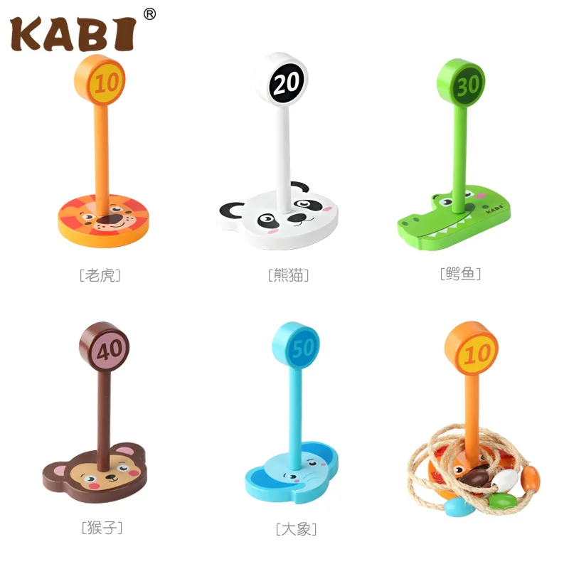 Кирби животное Ringtoss игрушка Детские деревянные образовательные игрушка игровой дом игра