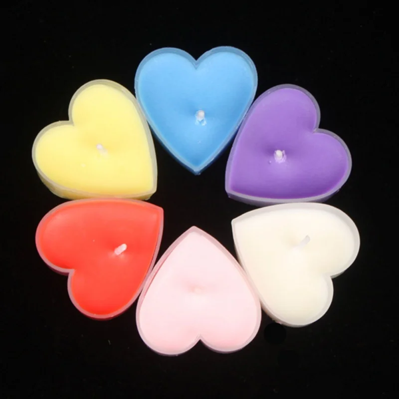 

New Valentine Day Unscented Tealight Heart Candles Bulk Paraffin Pressed Wax For Home Decor Table Centerpieces Birthday Parties