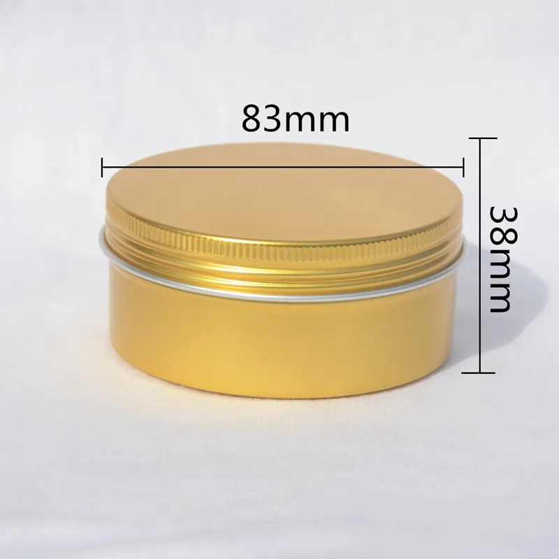 

50pcs 180g Gold Empty Round Aluminum Box Metal Tin Cans Cosmetic Cream DIY Refillable Jar Tea Aluminum Pot
