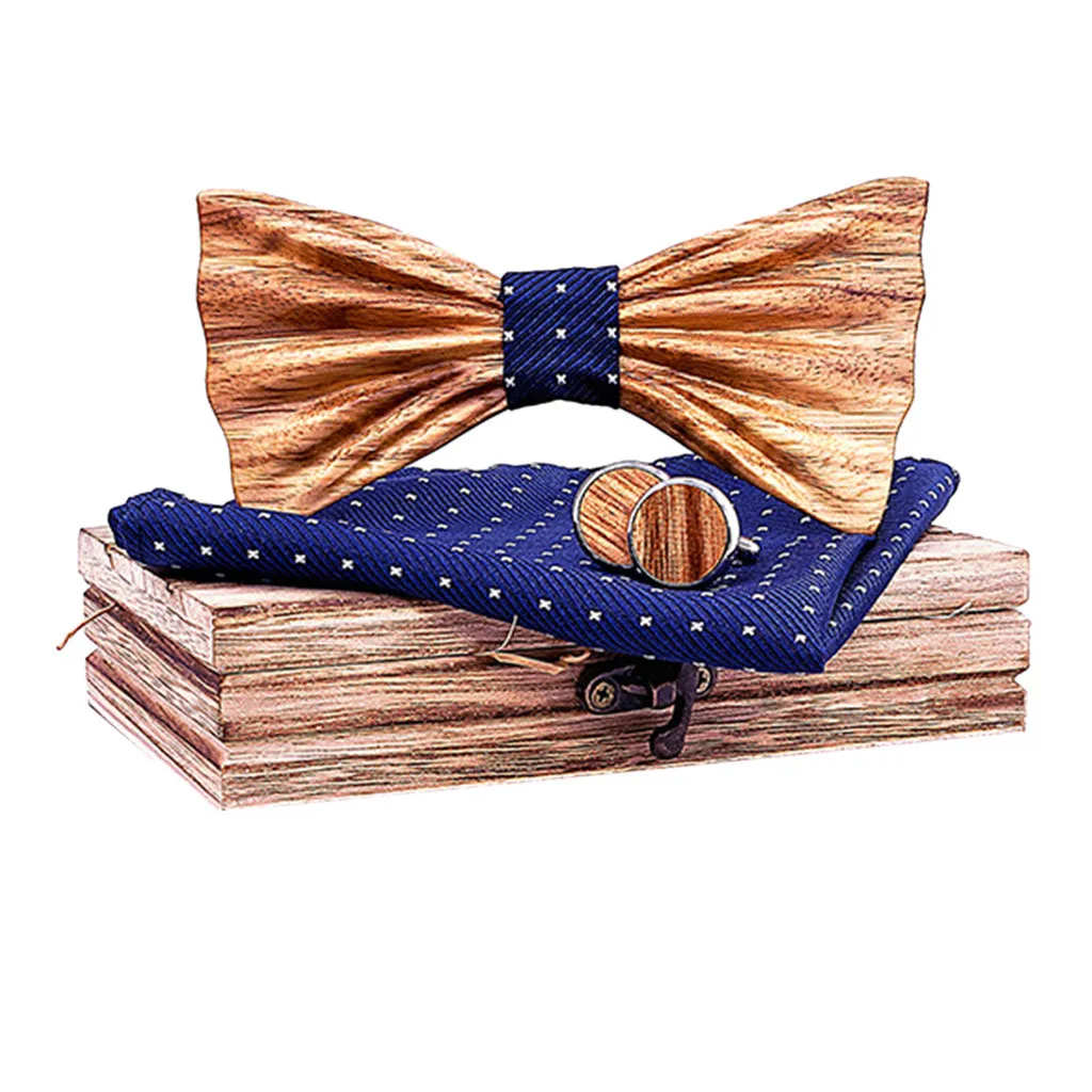 Womail Модный Дизайн Уникальный полый подходит для всех рубашек деревянный галстук-бабочка галстук платок ручной деревянный галстук-бабочка галстук платок Набор