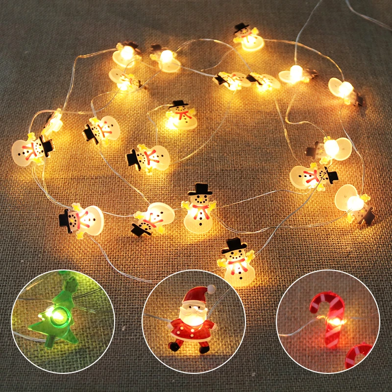 

2m 20 LED mini christmas lights Santa Claus fairy lights string battery light christmas tree lights xmas decor for home gifts