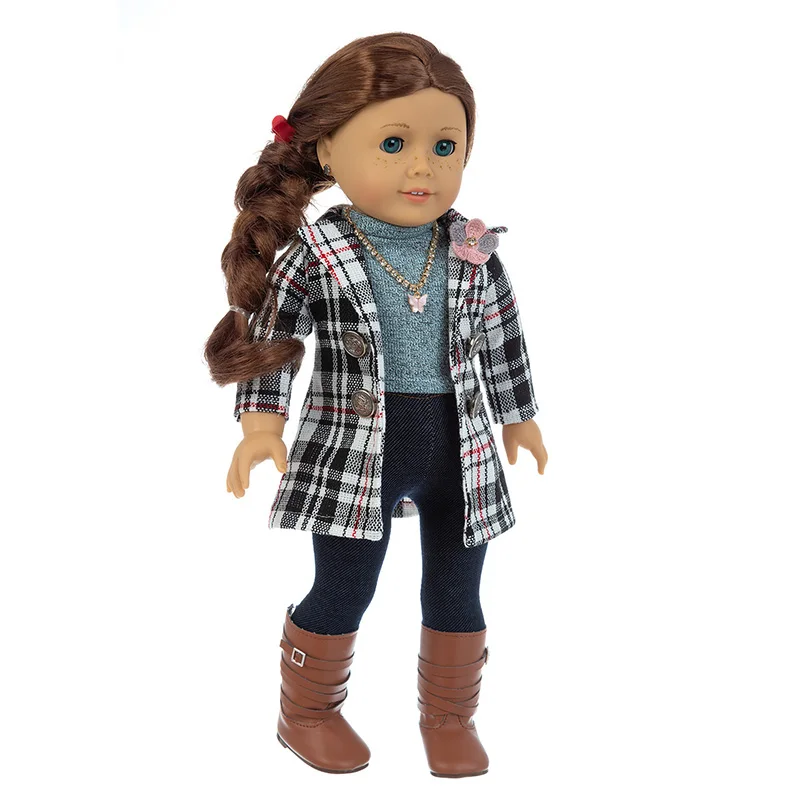3pcs In 1, Plaid suit Fit For American Girl Doll 18 Inch Doll Clothes , Shoes are not included.