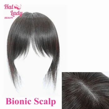 

Halo Lady Clip In Human Hair Bangs Indian Straight Hair Pieces Invisible Fringe Hair Non-remy Toppers Toupees Cover White Hair