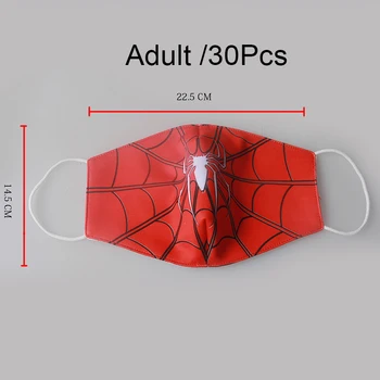 

30Pcs Adult Kids Dust Mask Spider-Man Face Mask Anti Dustproof Breathable /fog /Haze Mask Mouth Anti Washable Reusab