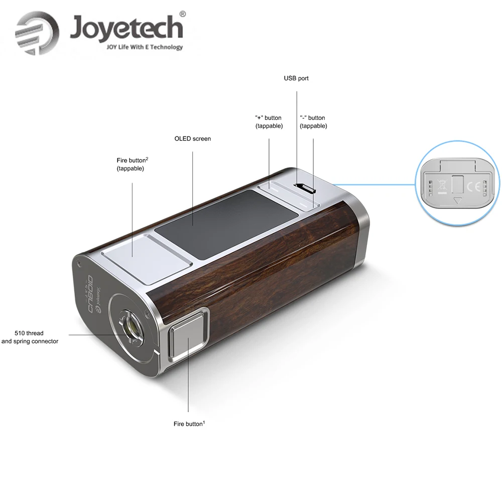 Оригинальная электронная сигарета Joyetech cuboid Tap TC Mod Box с аккумулятором