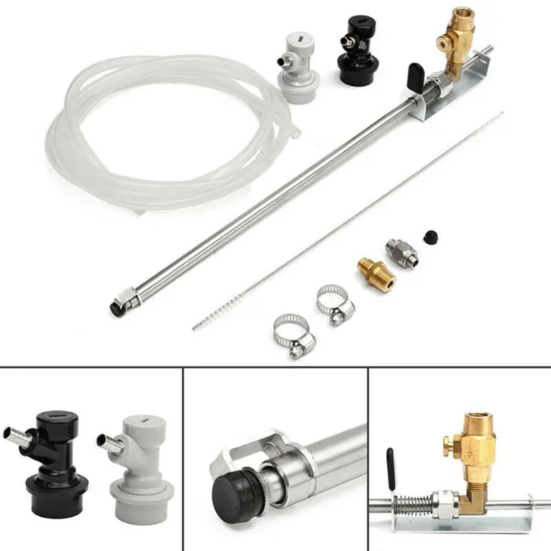 

Stainless Steel Beer Gun CO2 Bottle Filler Homebrew Kegging Kits With Ball Lock Connector E65A