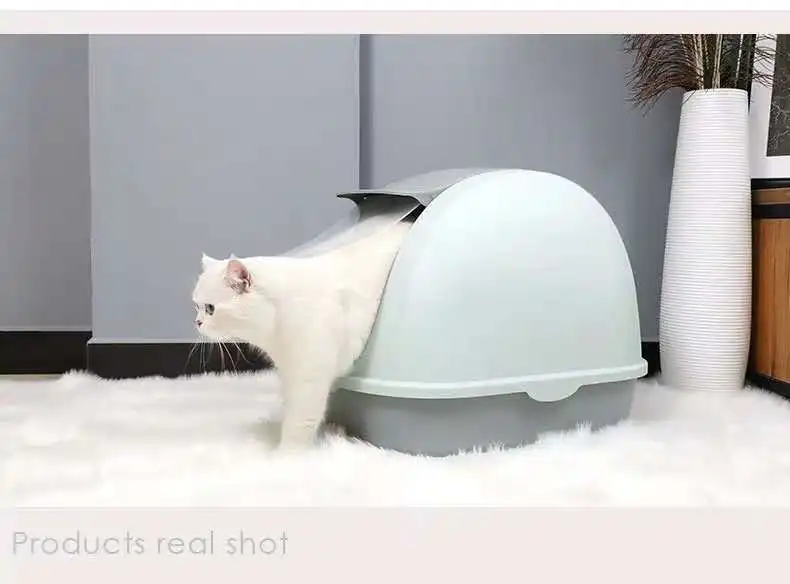 Портативная креативная раковина для кошачьего туалета, полностью закрытый туалет для кошек, очень большой антиразбрызгивающийся дезодорант для кошачьего туалета с откидной крышкой