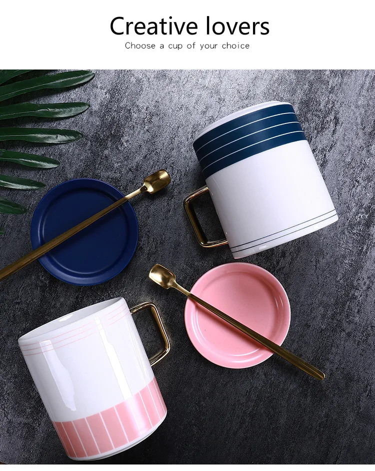 Горячая Распродажа, креативная кофейная чашка для мужчин и женщин, простая Крышка для чашки, скандинавские керамические кружки Ins