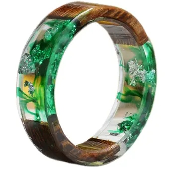 

Wood Resin Ring Sen Series Small Fresh Diy Handmade Dried Flower Epoxy Ring