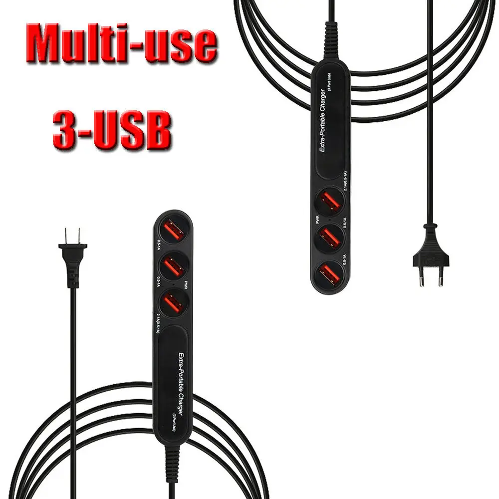 Многофункциональный 3 USB выхода порта Путешествия стены концентратор разъём адаптера питания мобильного телефона зарядное устройство