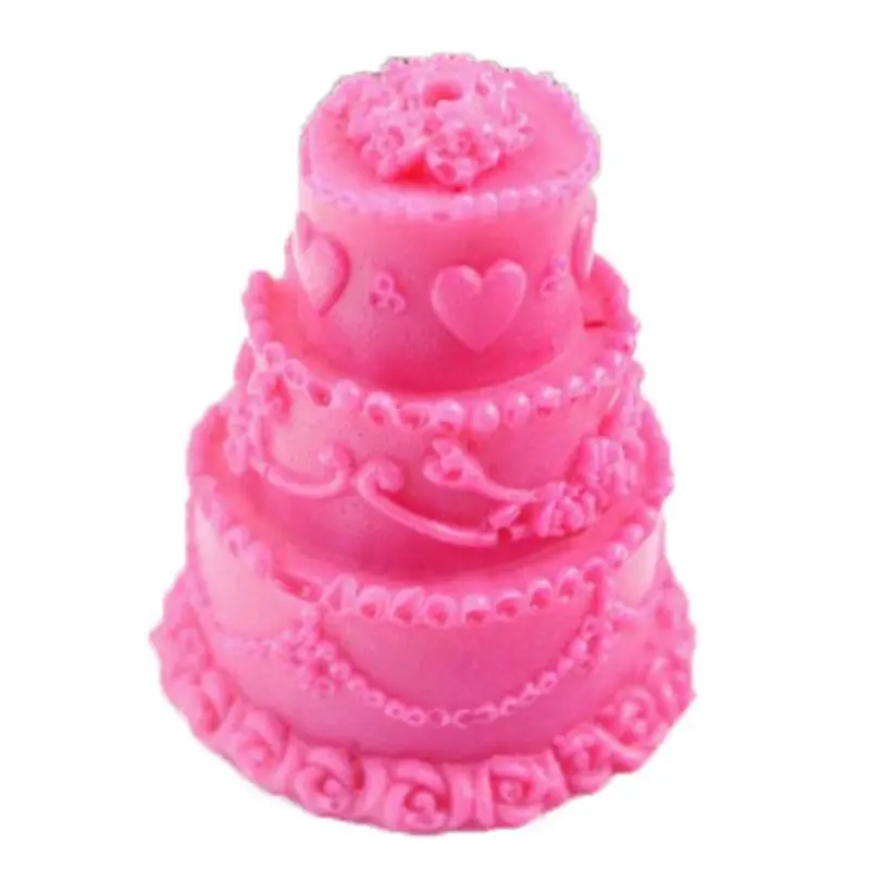 3D свадебный торт Силиконовая свеча форма для мыла Сделай Сам глина делая украшение шоколада M76D