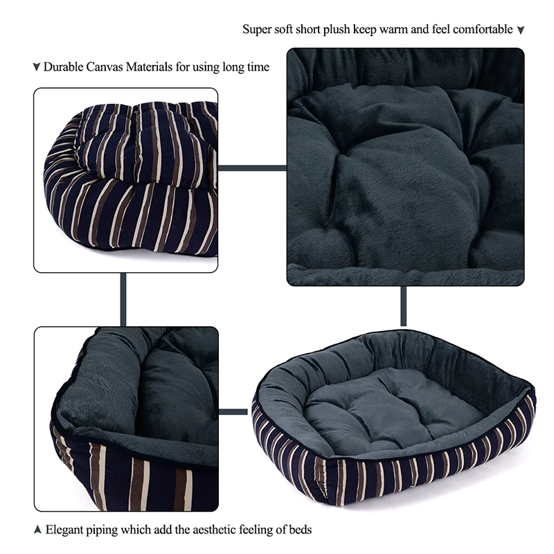 Jormel Pet Supplies Cute Dog Cat Bed Lip Shape Striped Washable Warm Soft Durable Small Medium Dogs Cats Beds