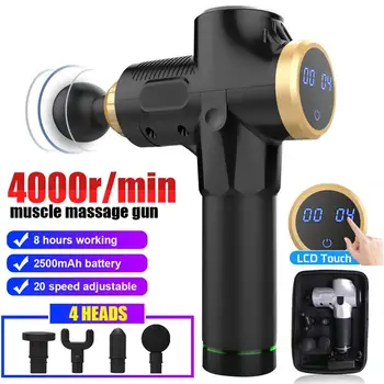 

4000r/min 20 Gears Therapy Massage Guns Muscle Massager Pain Sport Fascia Massage Machine Relax Body Slimming Relief With 4 Head