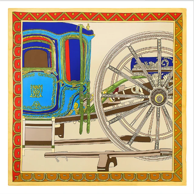 2021 summer square 33 color silk scarf fashion print ladies luxury hair band turban handkerchief head female beach shawl ML15 20