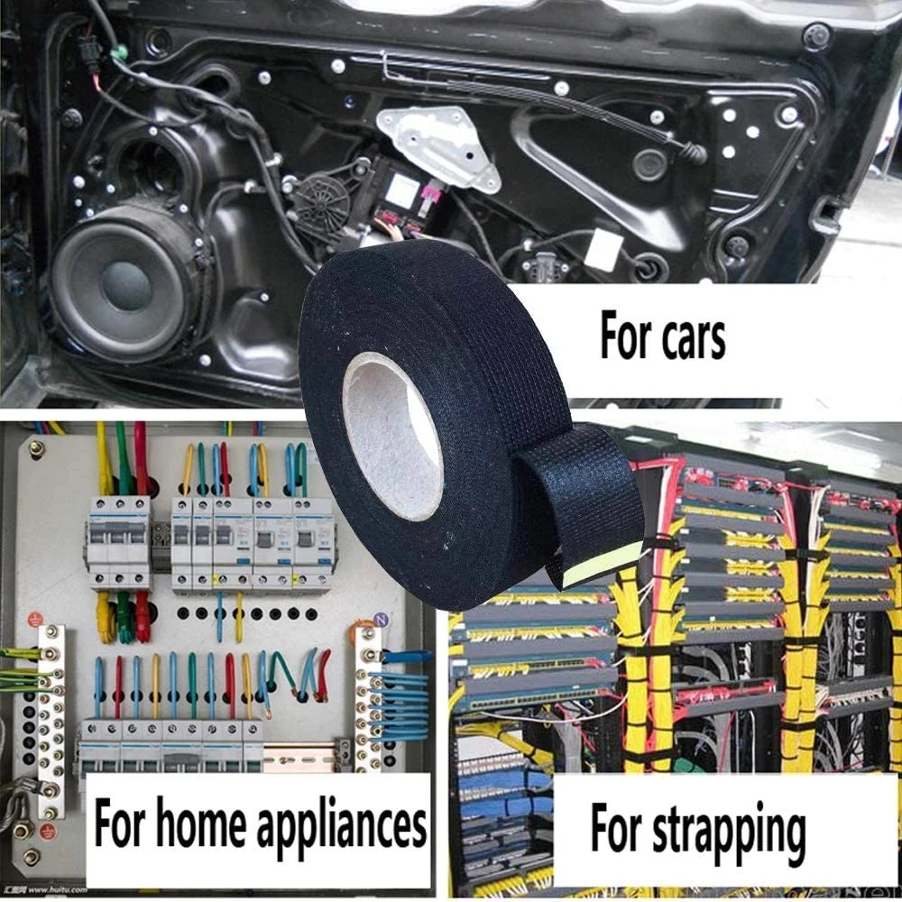 15 Meter Heat-resistant Flame Retardant Tape Coroplast Adhesive Cloth Tape For Car Cable Harness Wiring Loom Protection Tape