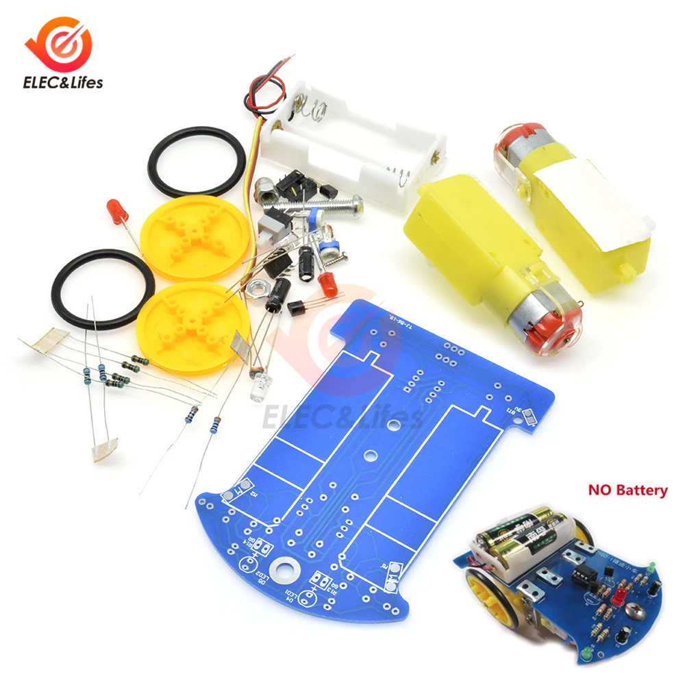 

D2-1 Smart Robot Car Toys Kit Intelligent Tracking Line Smart Car Kit TT Motor Electronic DIY Kit Smart Patrol Automobile Parts