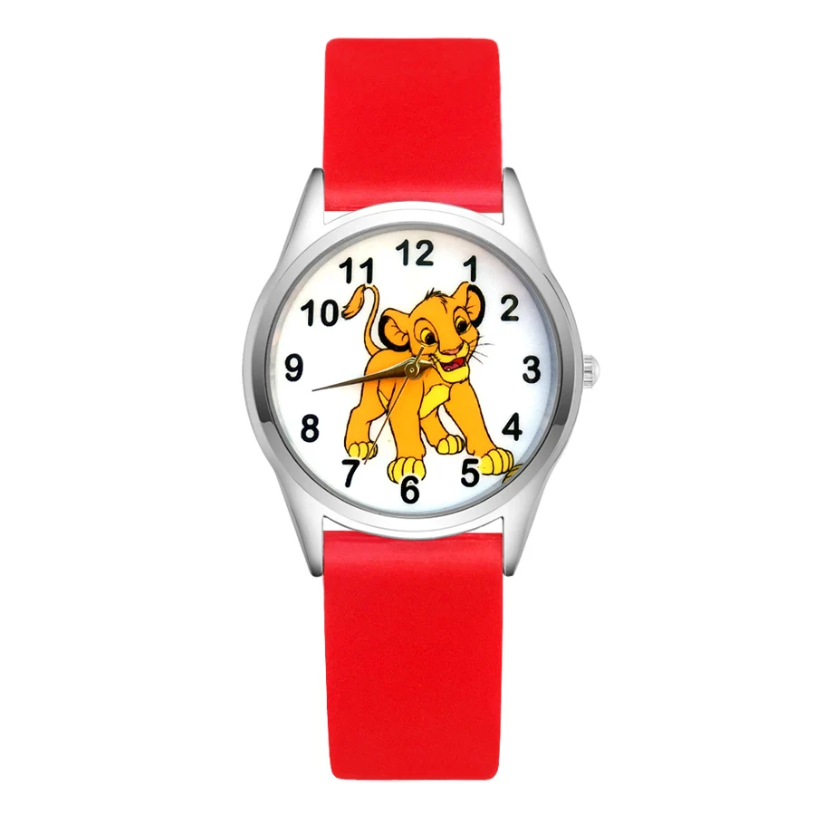 Мультфильм Симба Король Лев стиль детские часы женщин студентов девочек мальчиков кварцевые мягкий силиконовый ремешок наручные часы JC114