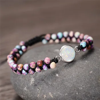 

Natural Stone Handmade Beades Bangle Bracelets For Women Men Double String Braided Bracelet Yoga Bracelet Jewelry Dropshipping