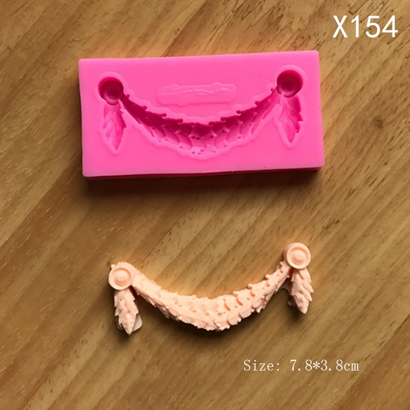 X154 Горячая DIY Ремесло винтажный рельеф границы кружева силиконовые формы глина 3D паста Форма скульптура гончарная Керамика инструменты - Цвет: X154