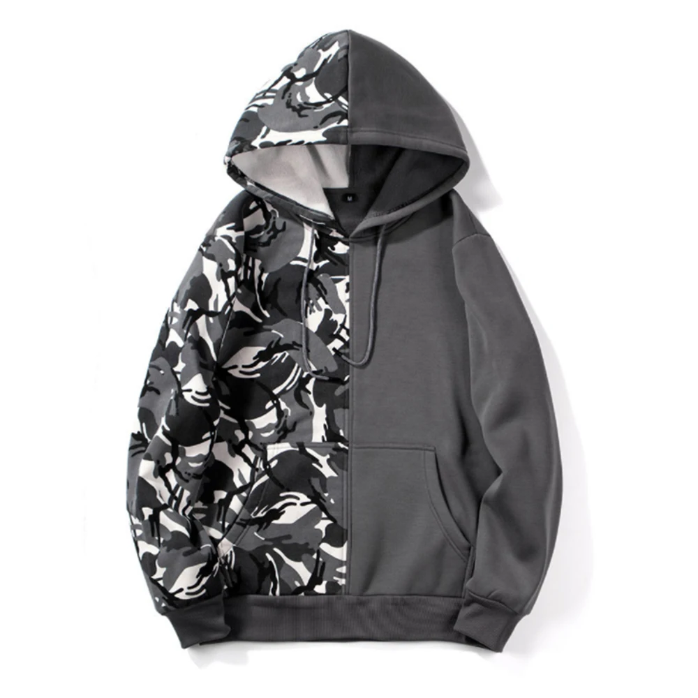 

2020 New Autumn winter men's hoodies camouflage double-blocking color street sports hooded casual men's clothing hoody